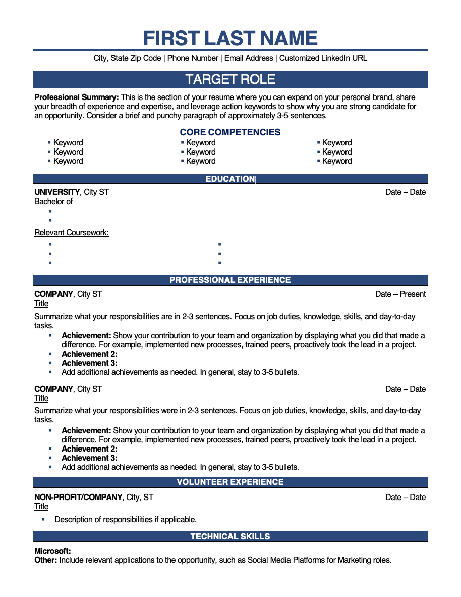 Analytical Blue Student Resume
