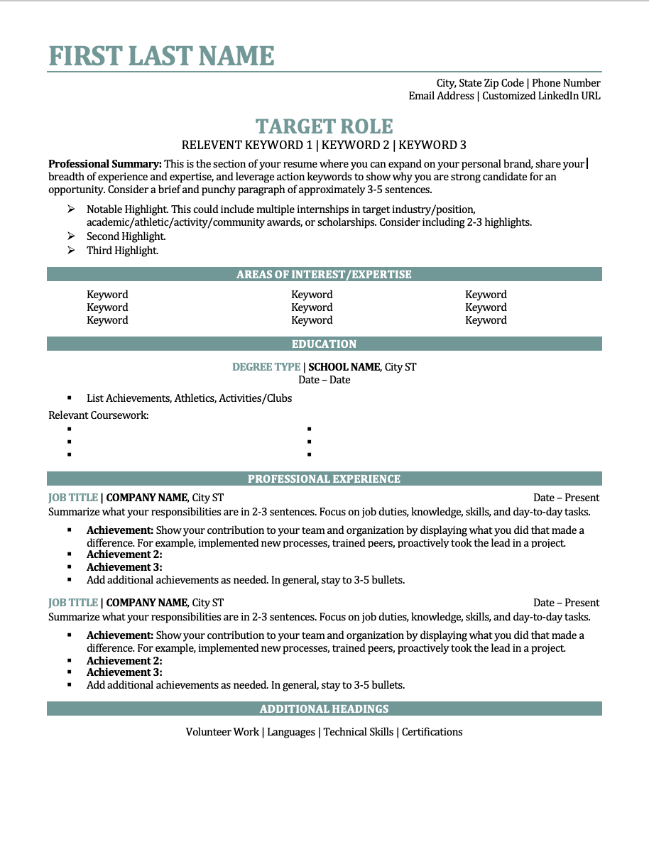 Student Resume & Cover Letter Template Bundle