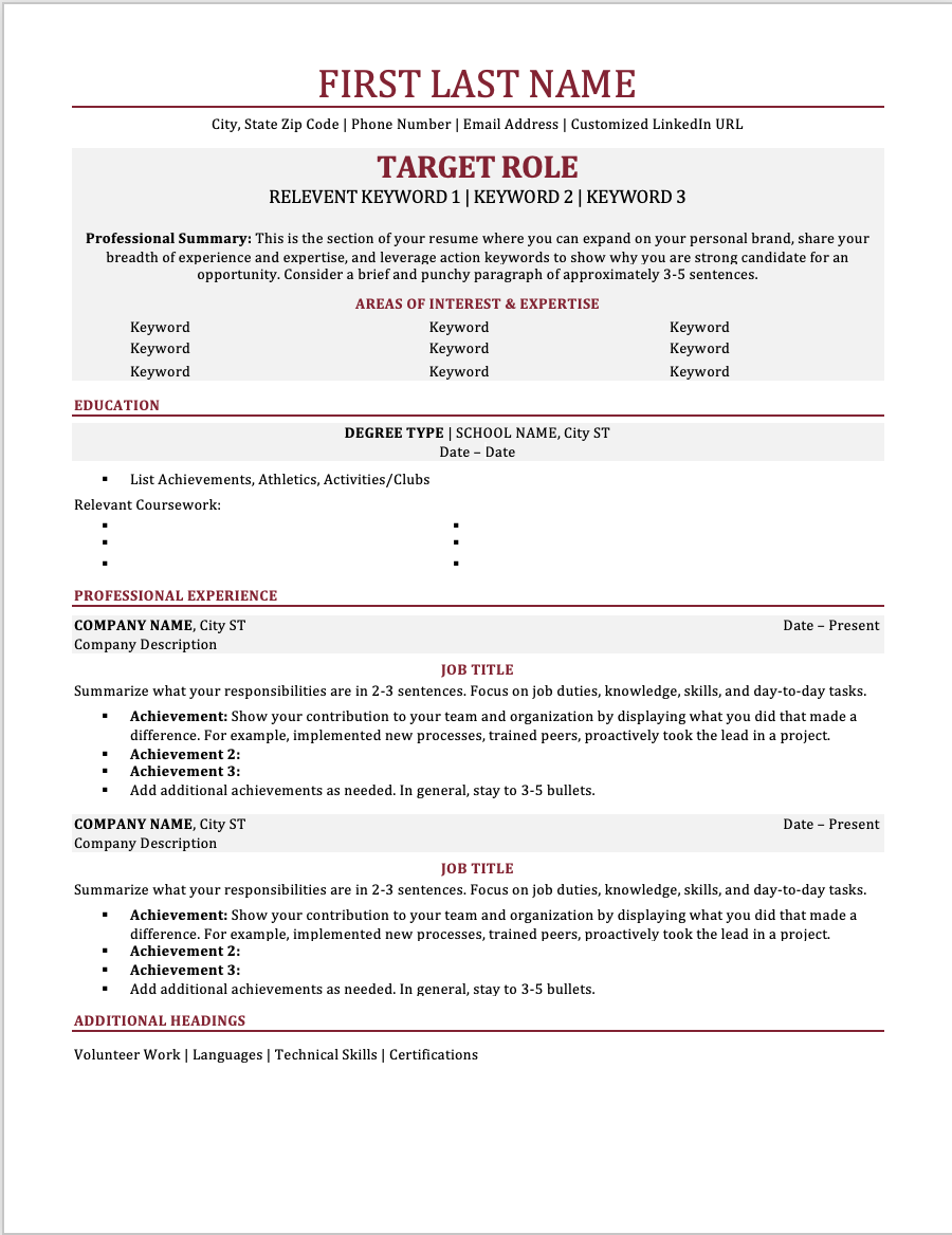 Student Resume & Cover Letter Template Bundle