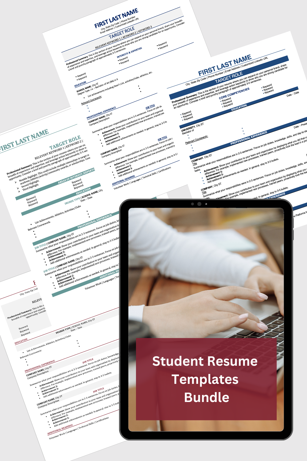 Student Resume Template Bundle